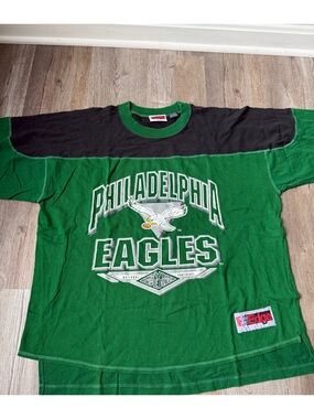 VTG Pro Edge Philadelphia Eagles Throwback Gym Gear Tshirt Green Black Size L XL
